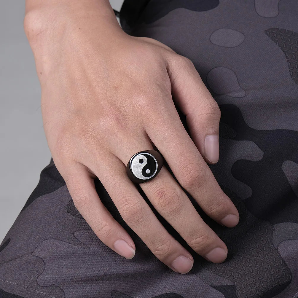 Yin-Yang Taiji Ring - Stainless Steel Chinese Style Jewelry